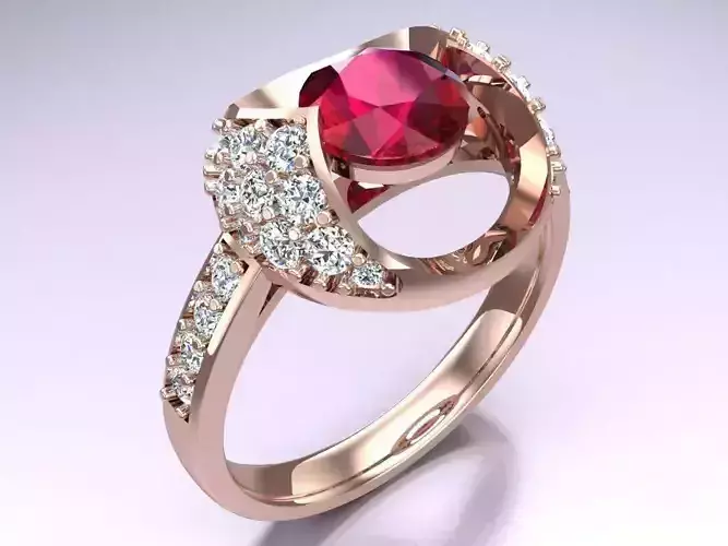 Diamond Ring - Womens Rings - N814028 3D print model