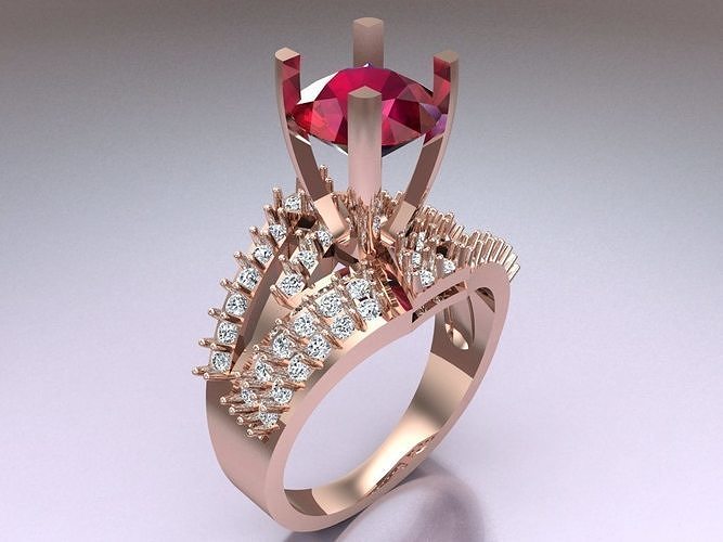 Diamond Ring - Womens Rings - N814039 3D print model