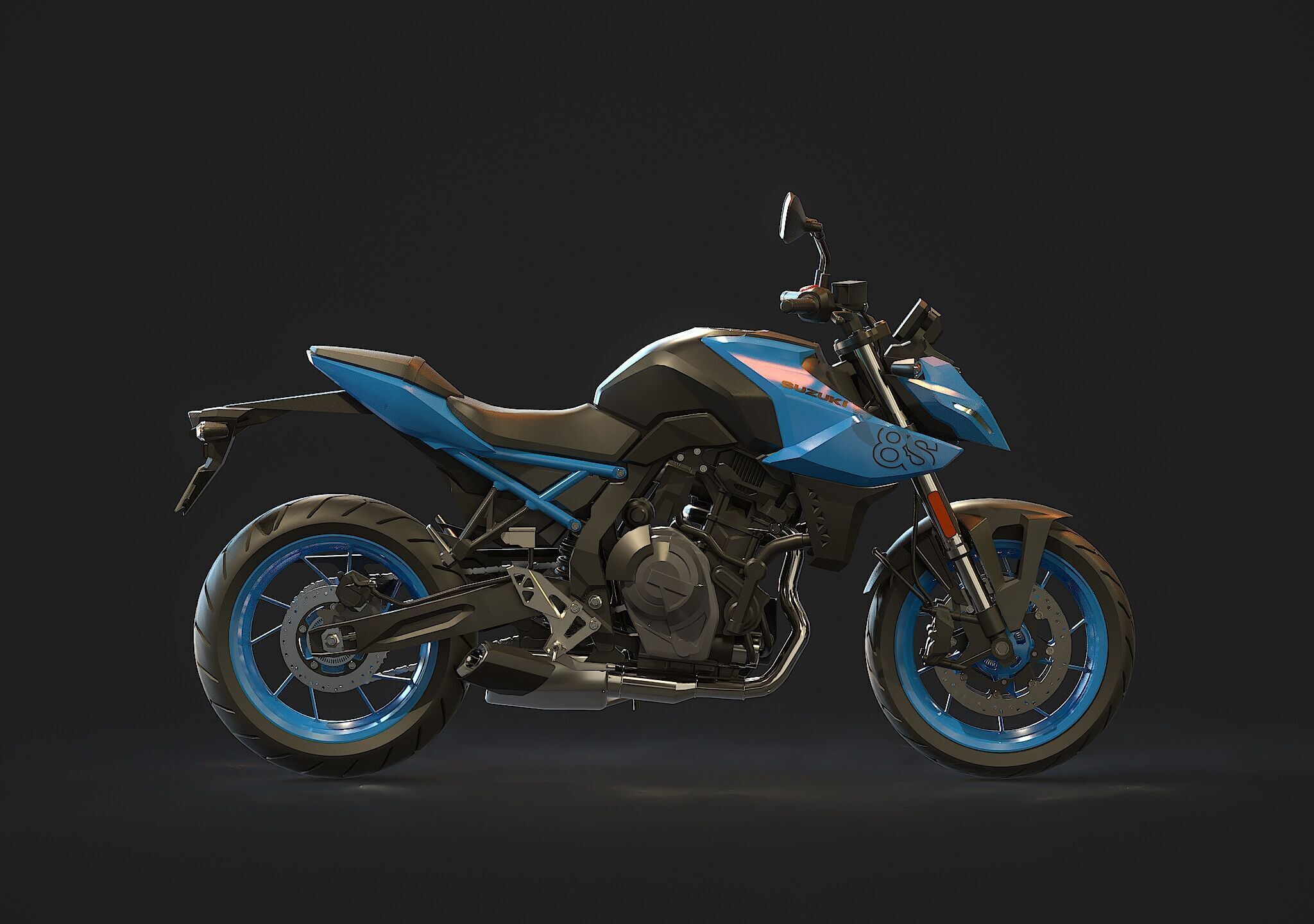 Base model Suzuki GSX 8S 2023 3D model_5