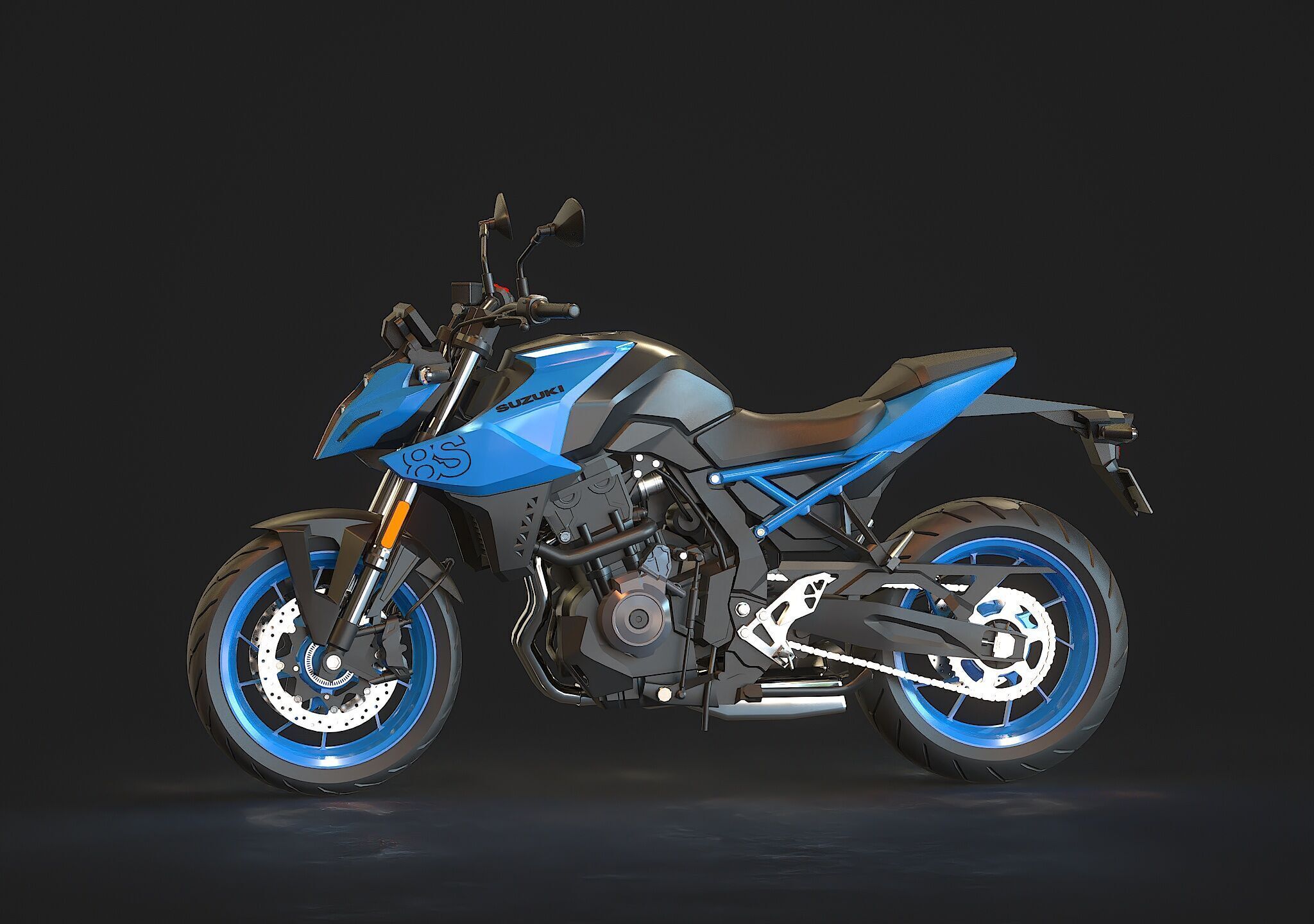 Base model Suzuki GSX 8S 2023 3D model_3