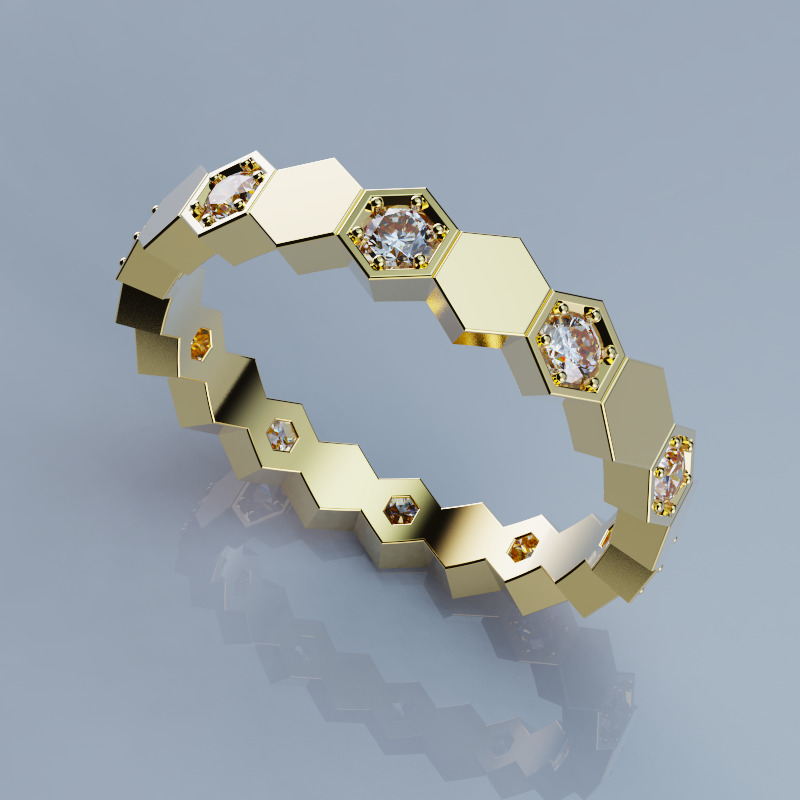 Ring Bee All Size Version2 3D print model_3