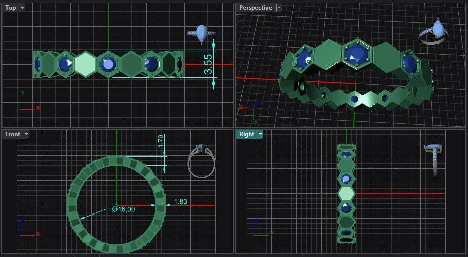 Ring Bee All Size Version2 3D print model_4