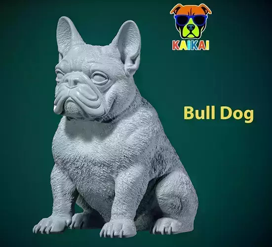 Bulldog statue - america bully dog - 3D print