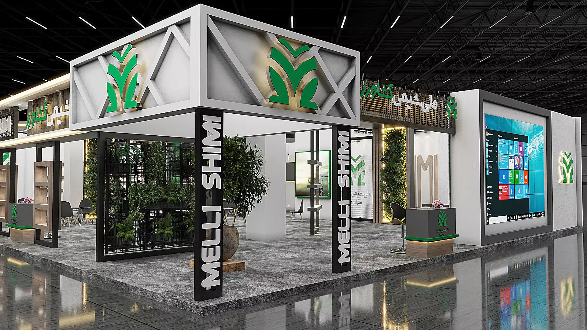 Modern exhibition booth 01 3D model