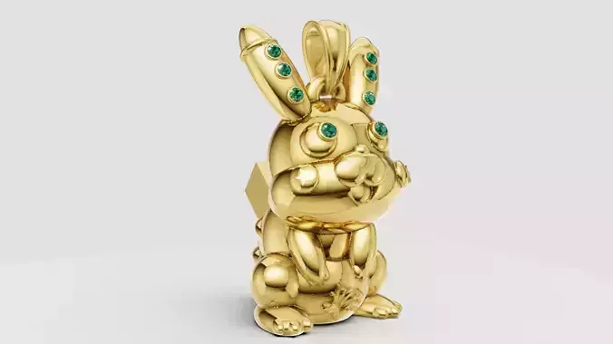  robot bunny pendant 3D printable model      