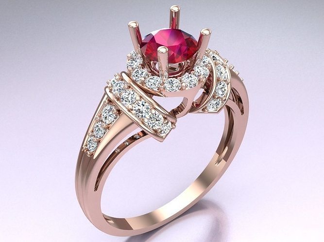 Diamond Ring - Womens Rings - N815019 3D print model