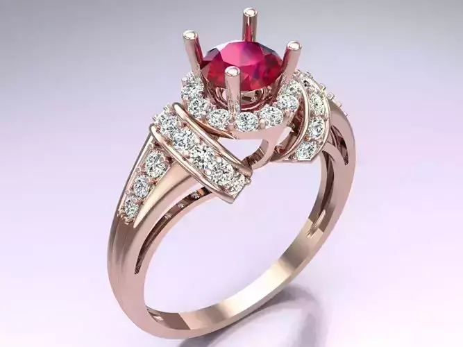 Diamond Ring - Womens Rings - N815019 3D print model