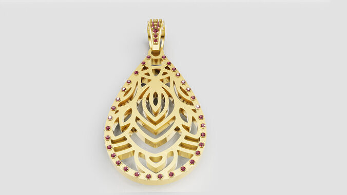 gold floral pendant 3D printable model       3D print model
