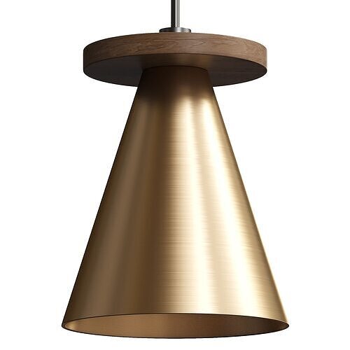 Perry - 6 light aged brass and opal pendant 3D model