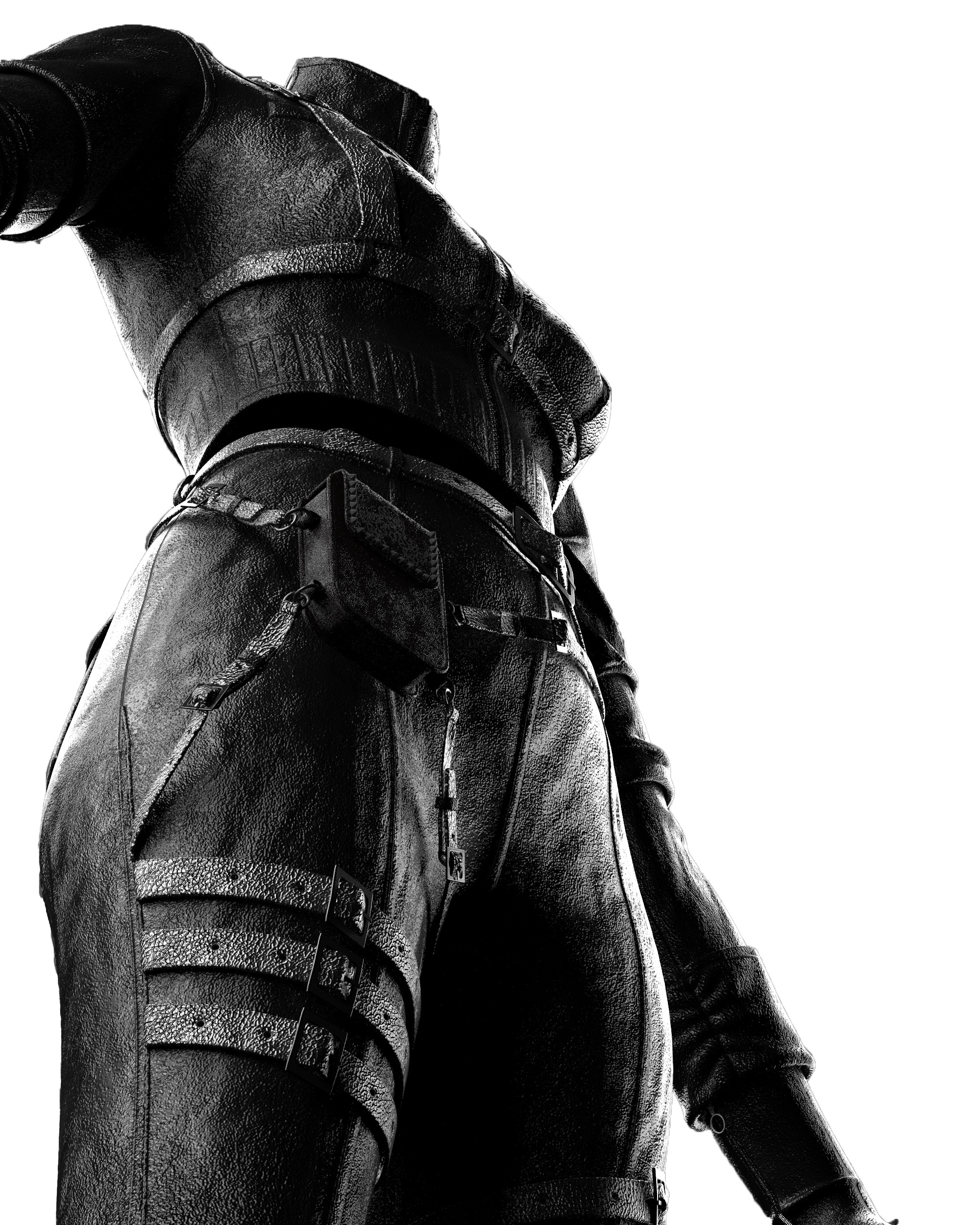 Combat-Ready Female Outfit Clo3D Marvelous Designer Low-poly 3D model_11