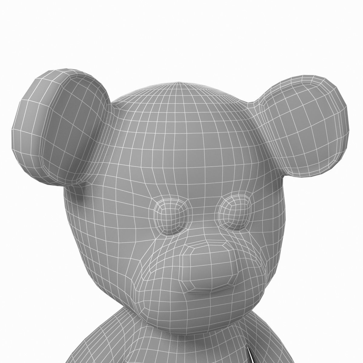 Toy Teddy Bear fur soft Low-poly 3D model_6