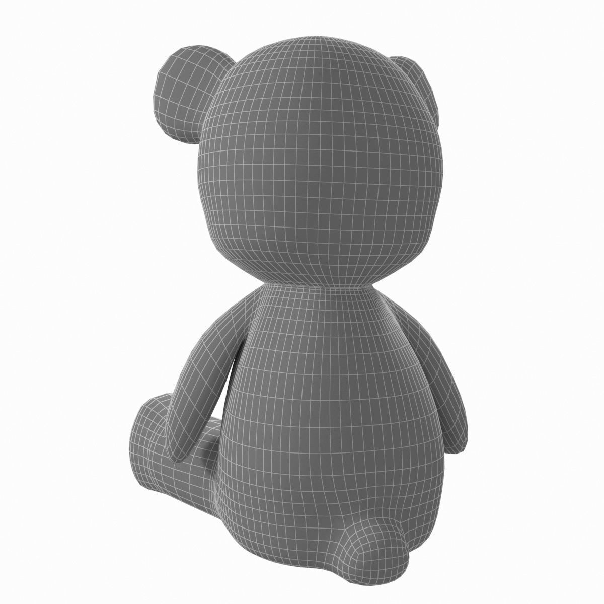Toy Teddy Bear fur soft Low-poly 3D model_8