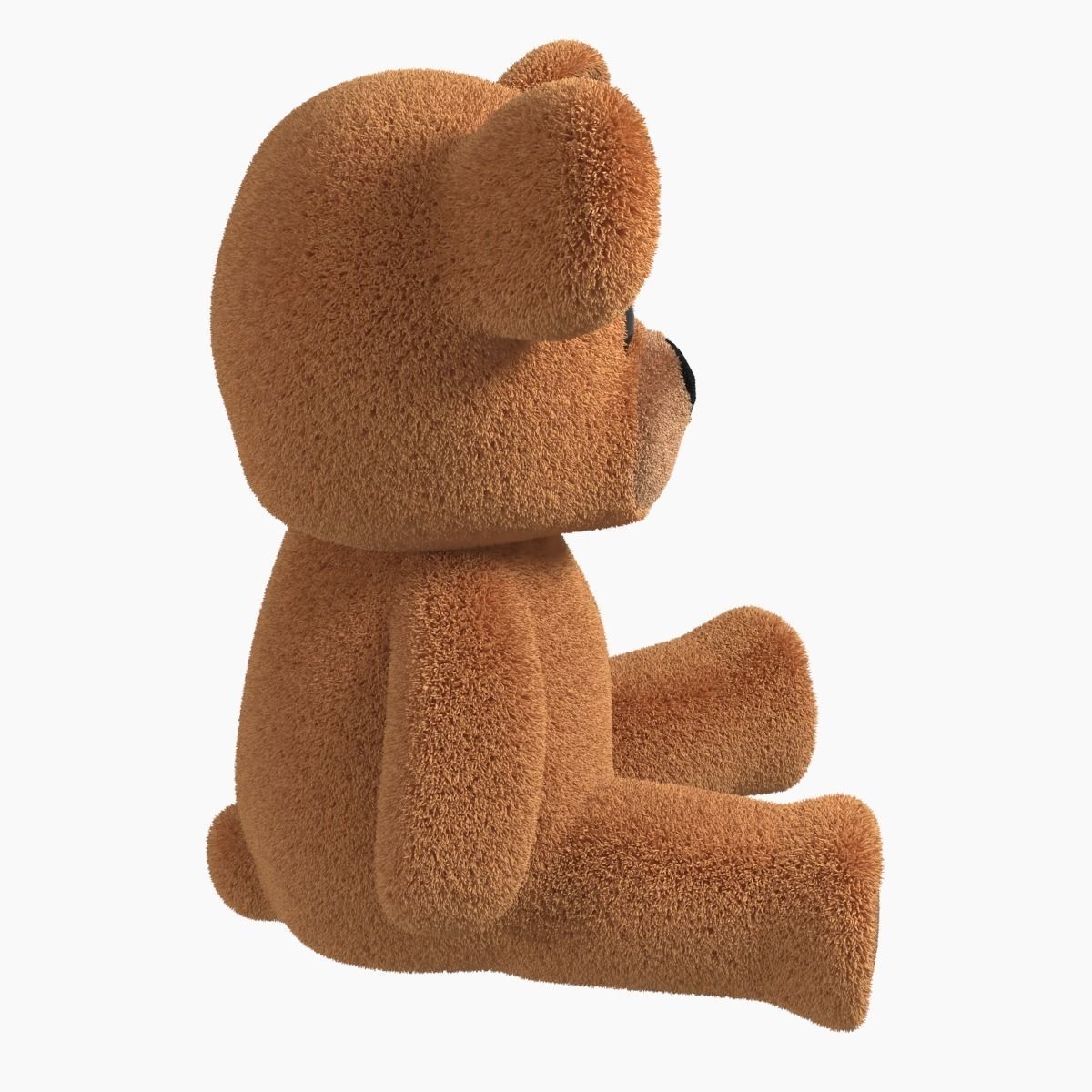 Toy Teddy Bear fur soft Low-poly 3D model_10