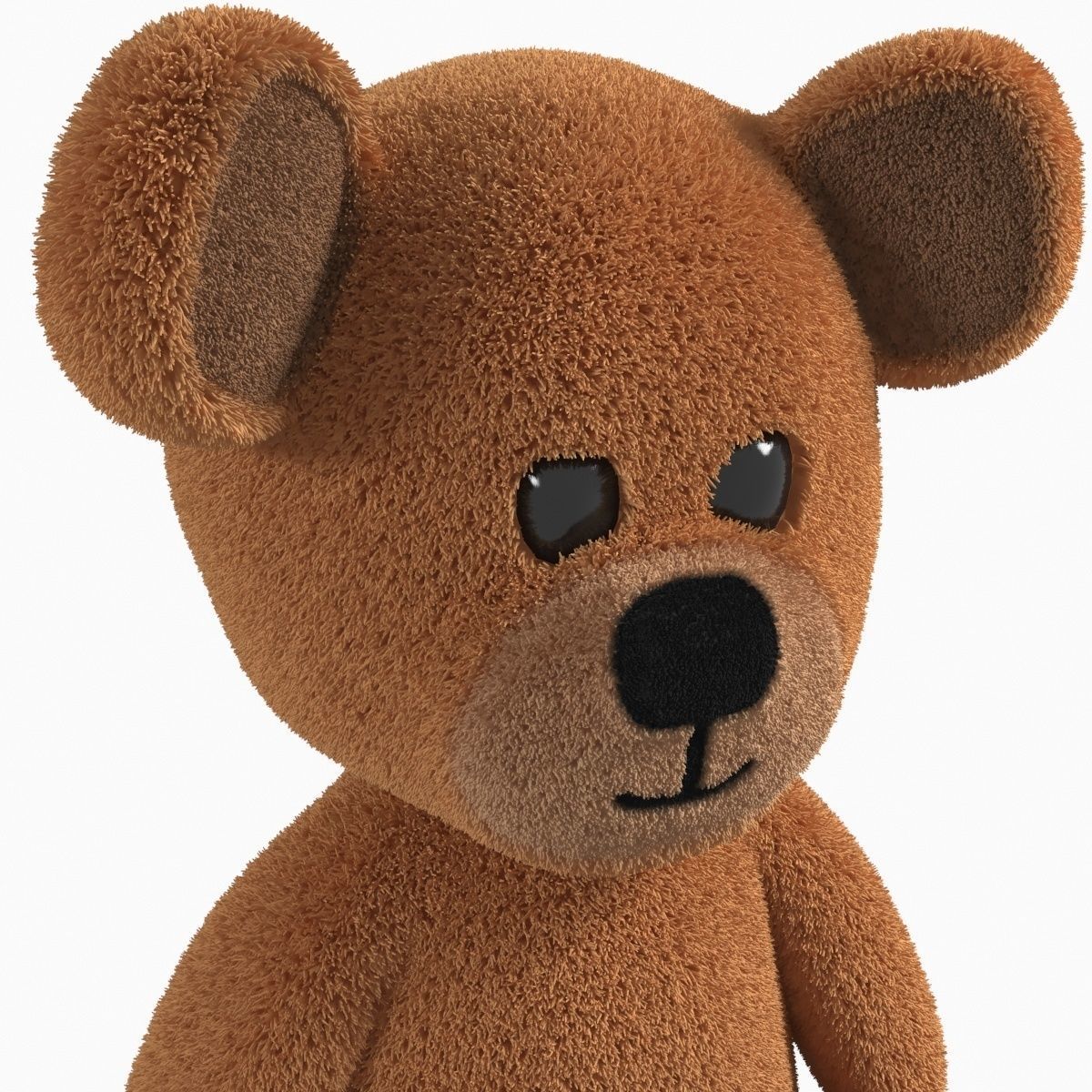 Toy Teddy Bear fur soft Low-poly 3D model_4