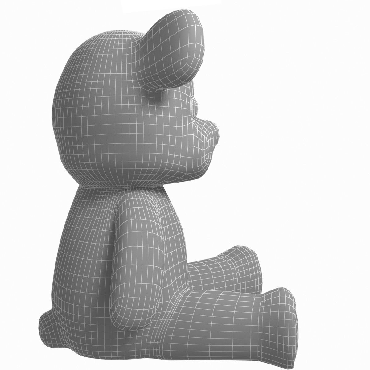 Toy Teddy Bear fur soft Low-poly 3D model_7