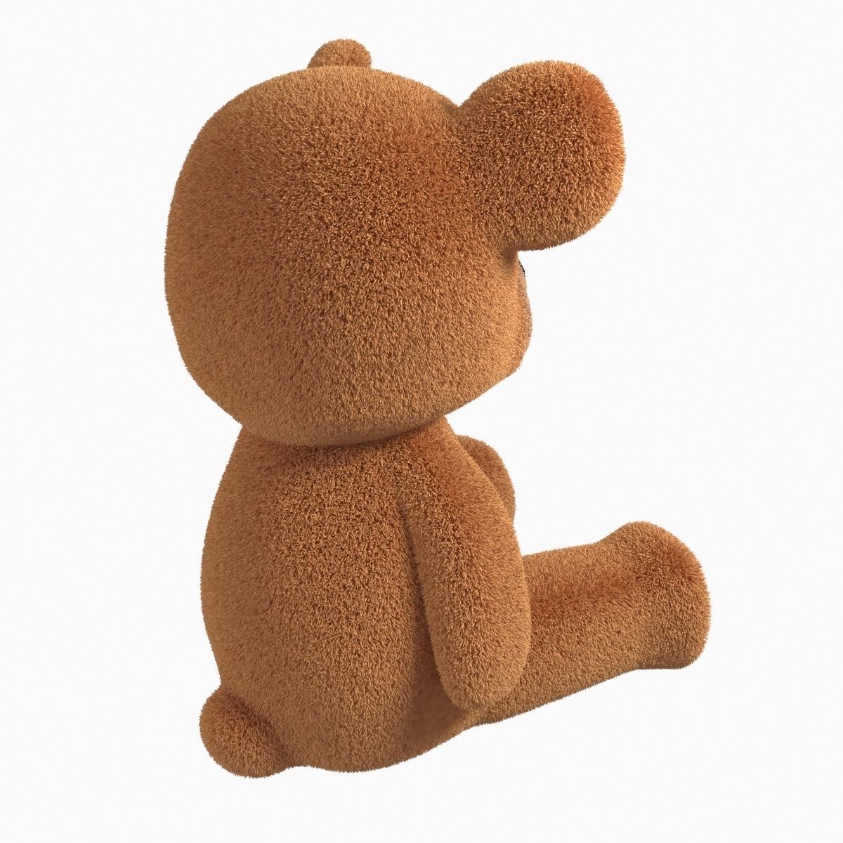 Toy Teddy Bear fur soft Low-poly 3D model_3