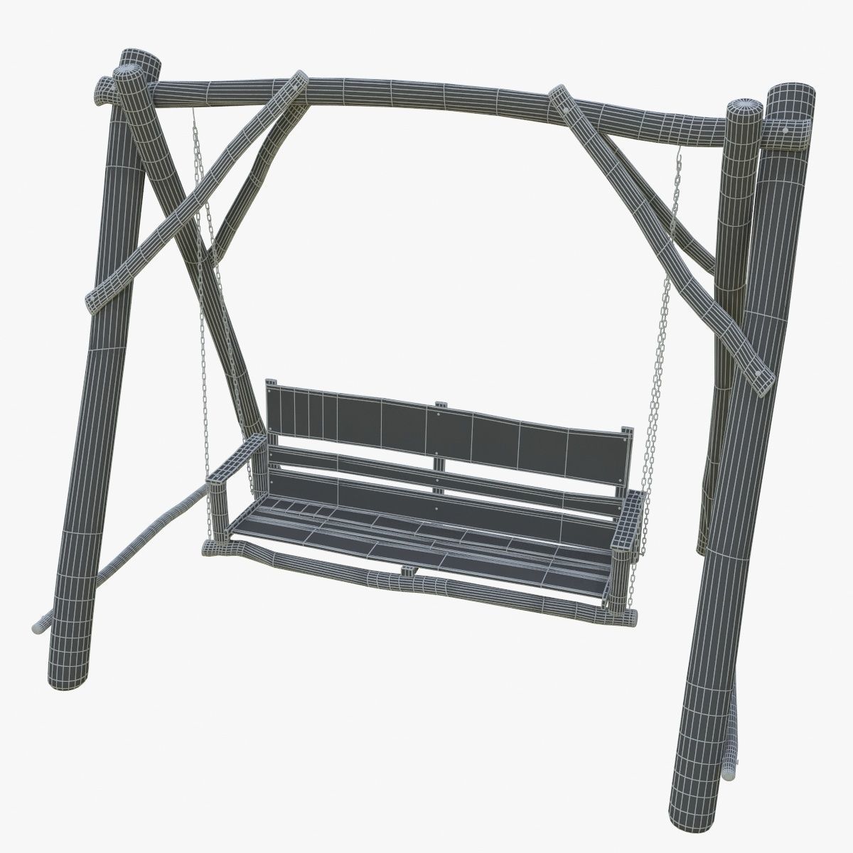 Garden swing 3D model_6