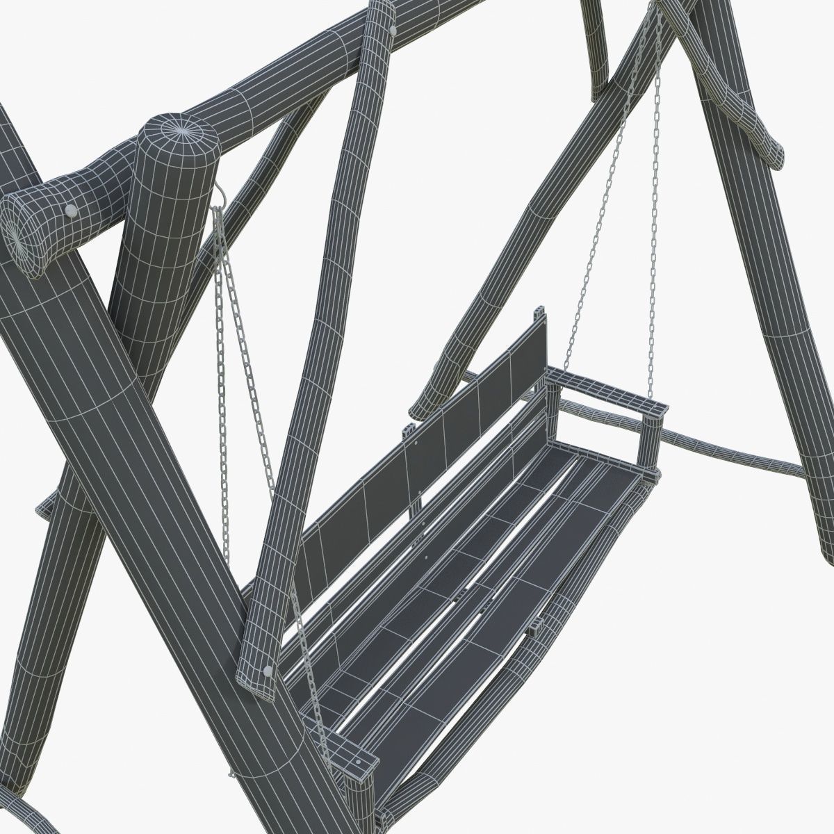 Garden swing 3D model_9