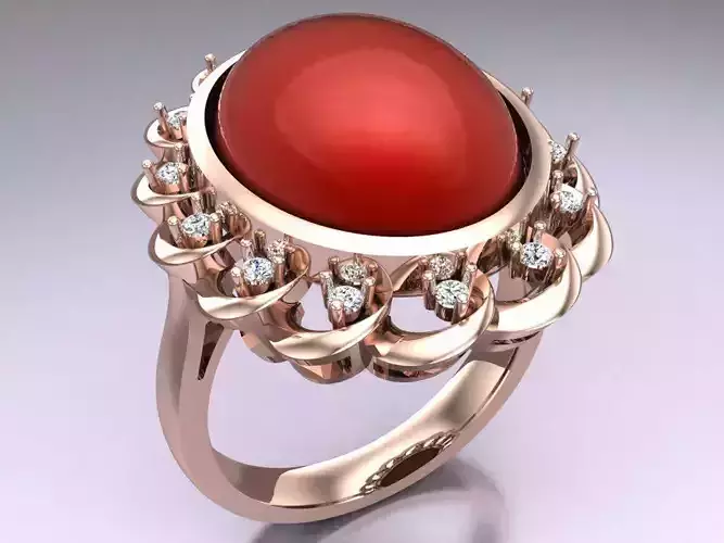 Oval stone ring - Womens  Rings - N817346