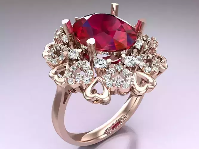 Oval stone ring - Womens  Rings - N817401