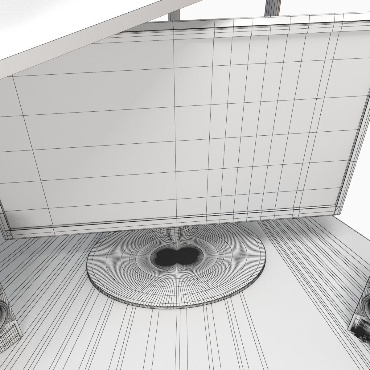 computer desk workstation 3D model_7