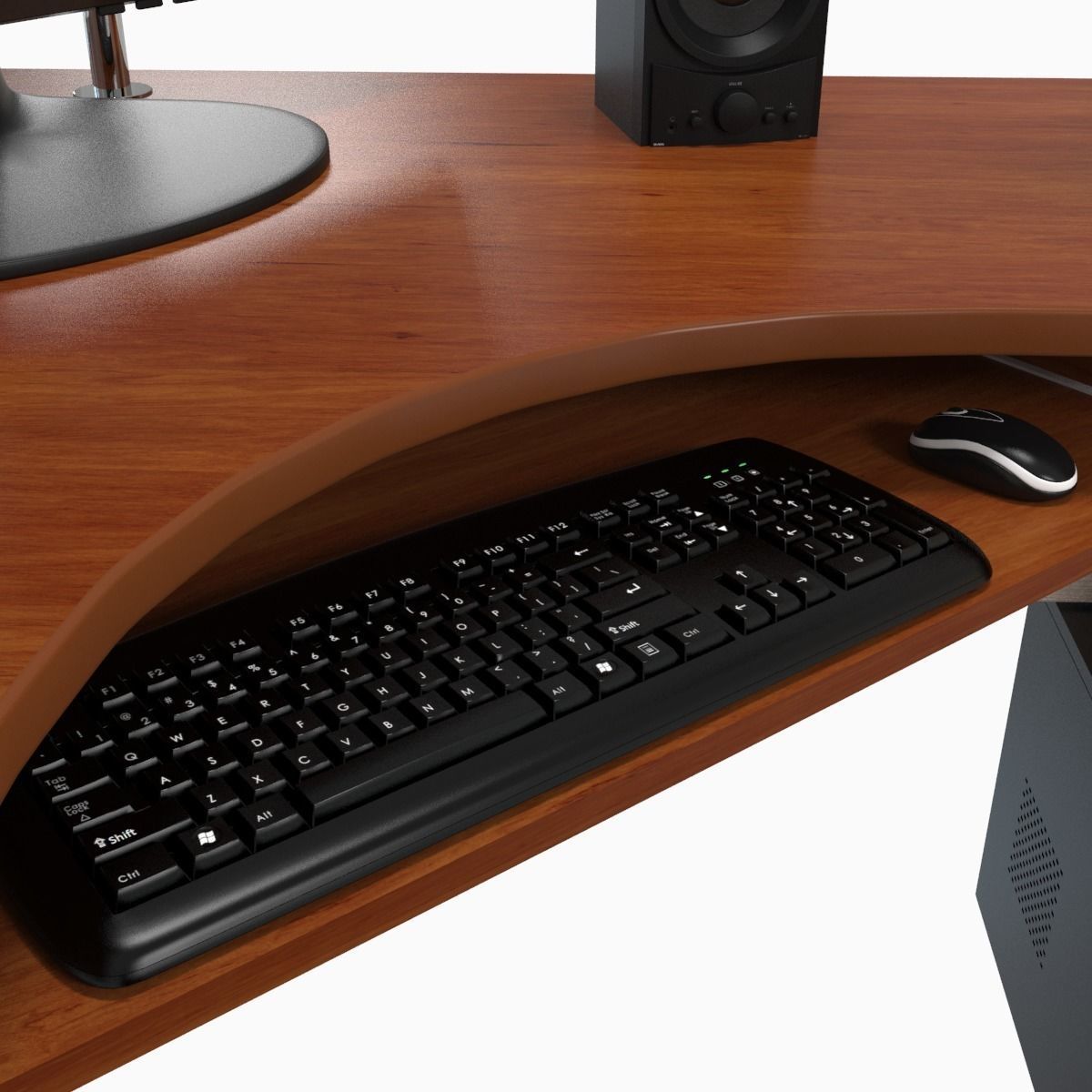 computer desk workstation 3D model_8