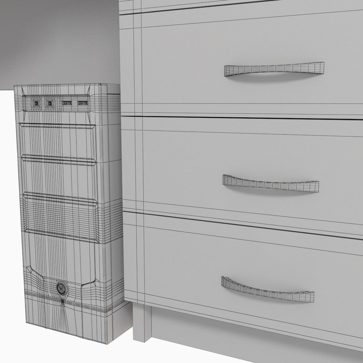 computer desk workstation 3D model_9