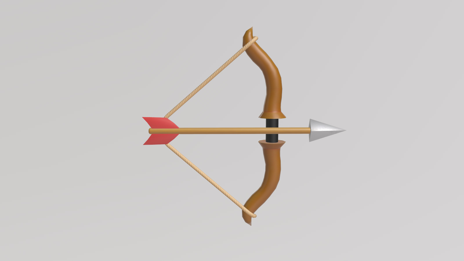Stylized Low-Poly Bow and Arrow Low-poly 3D model_3
