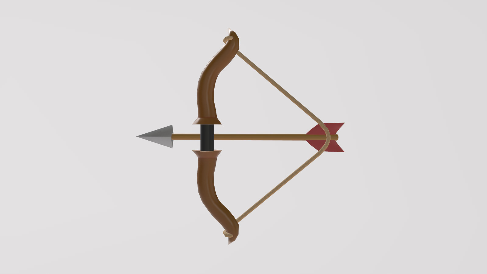 Stylized Low-Poly Bow and Arrow Low-poly 3D model_6