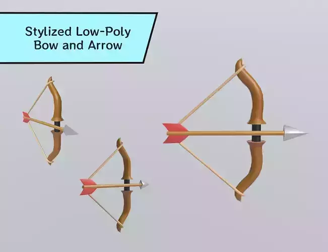 Stylized Low-Poly Bow and Arrow 