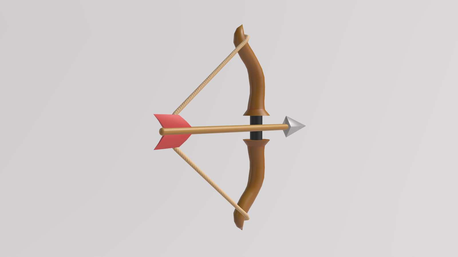 Stylized Low-Poly Bow and Arrow Low-poly 3D model_4
