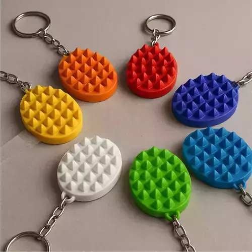 Stabby Stones Keychain  Spiky Keyring 3D print model