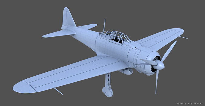 Mitsubishi A6M Zero - 1-48 scale 3D print model