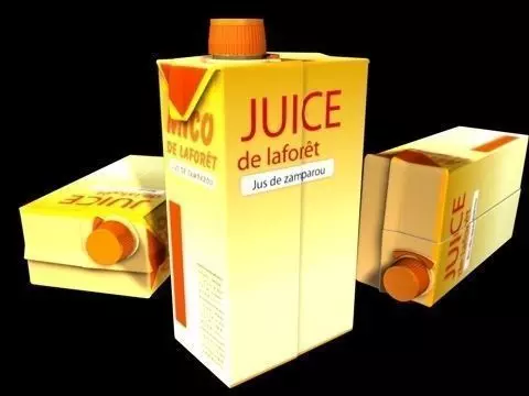 Juice three cartons of Free low-poly 3D model