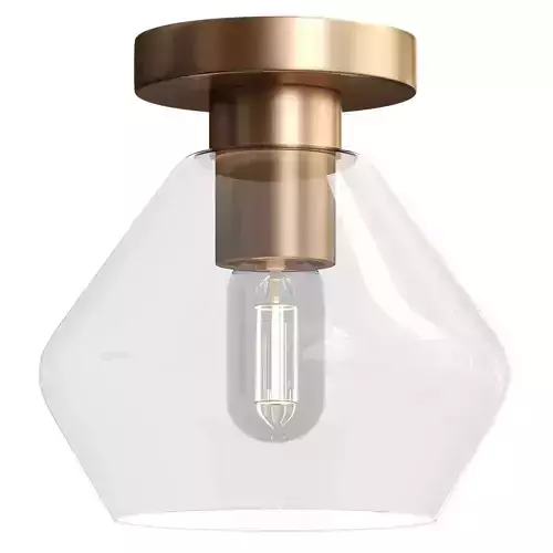  Rooks Single Light Glass Semi Flush Mount