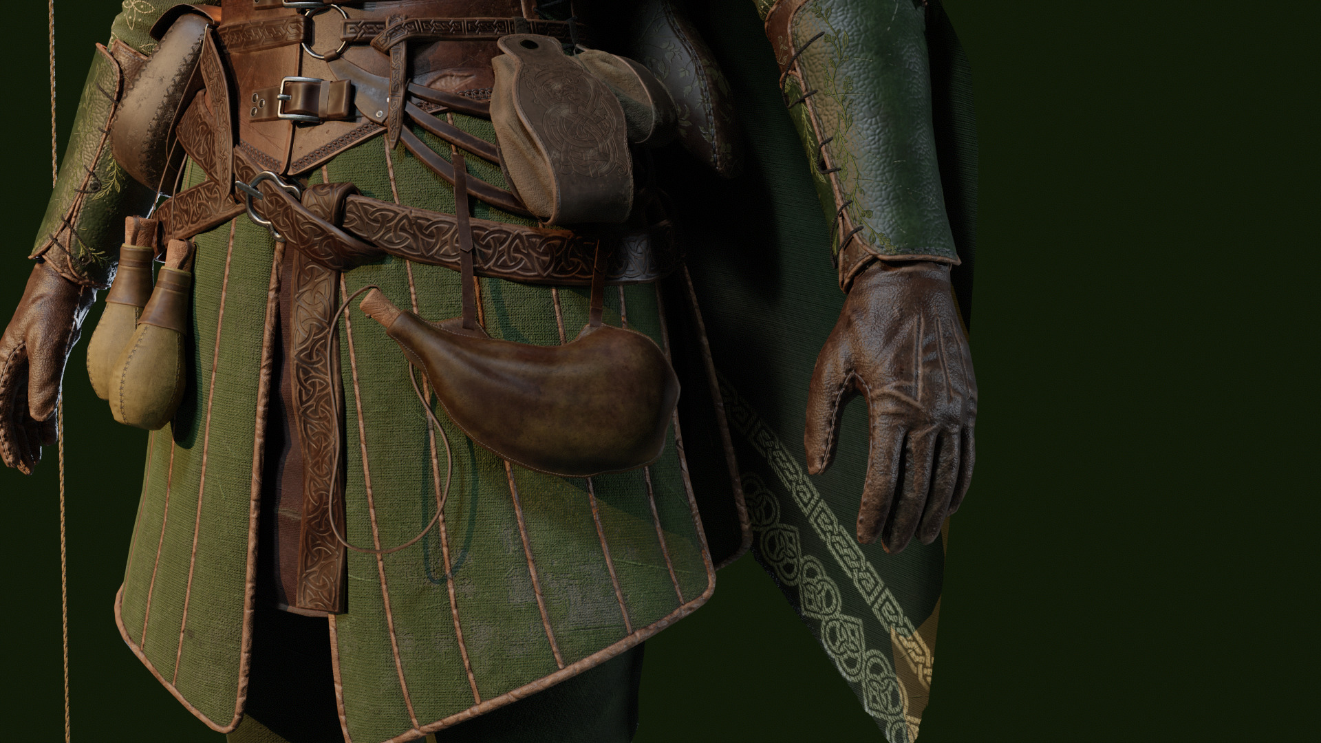 Female Archer Low-poly 3D model_4