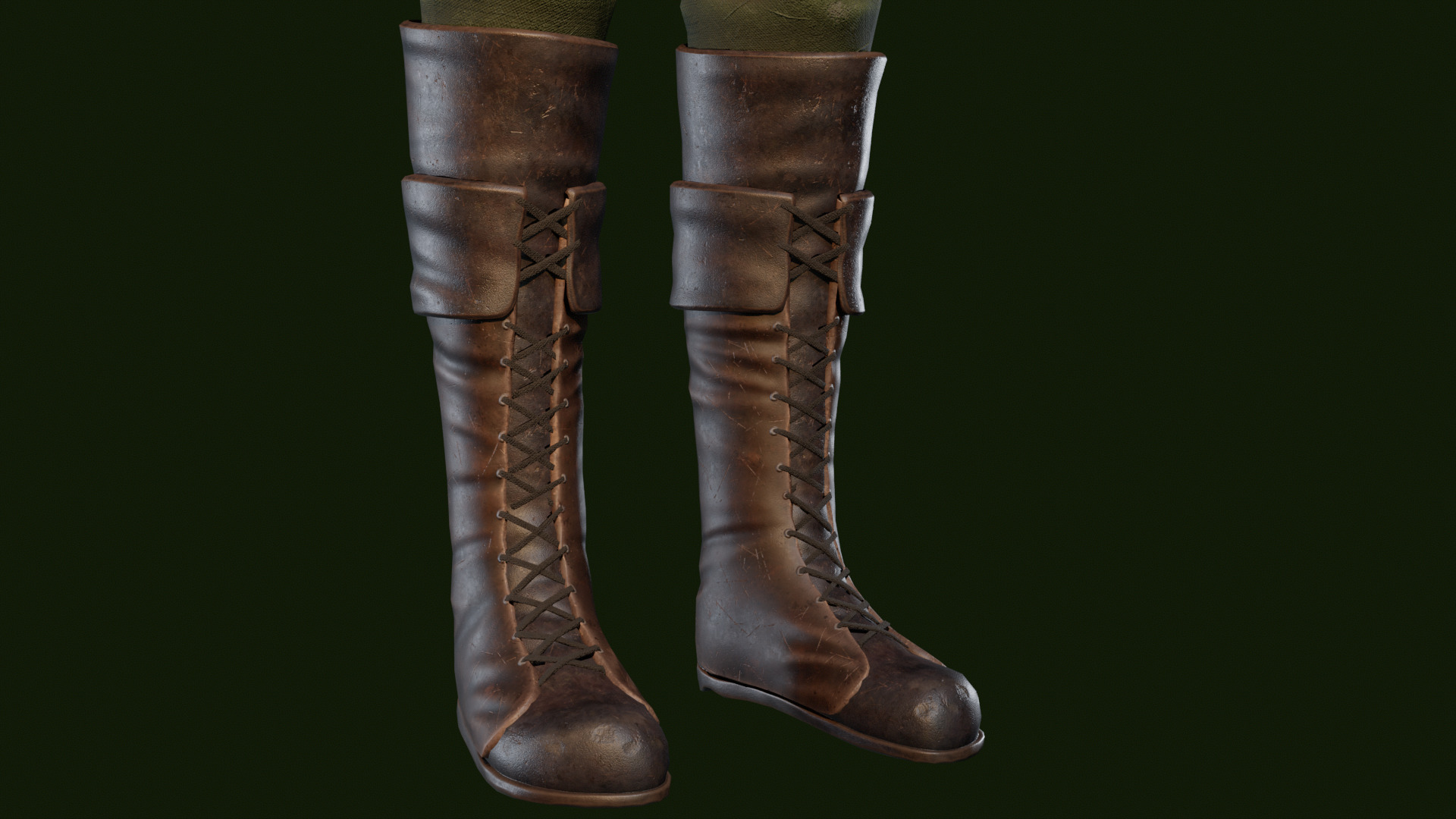 Female Archer Low-poly 3D model_5