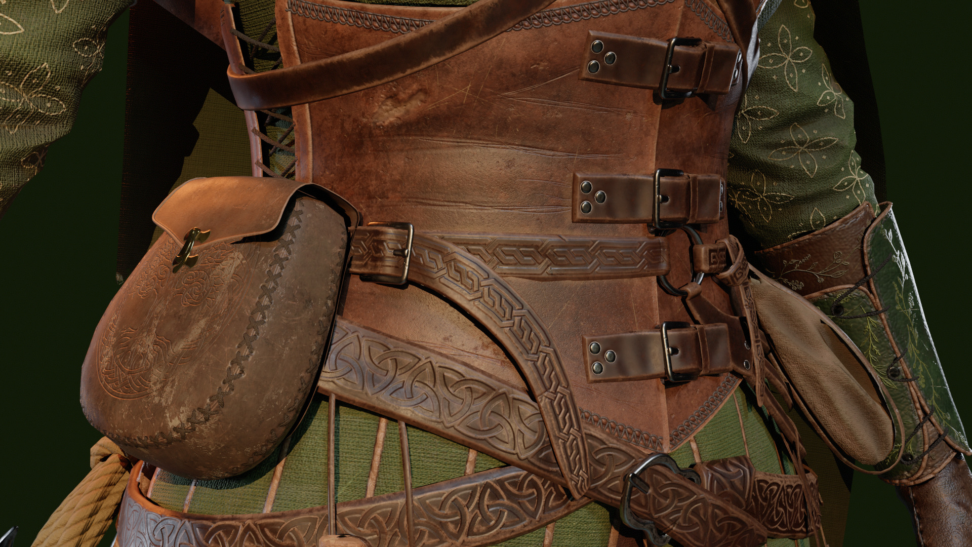 Female Archer Low-poly 3D model_3