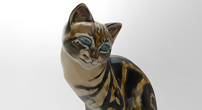 clay cat 3D print model