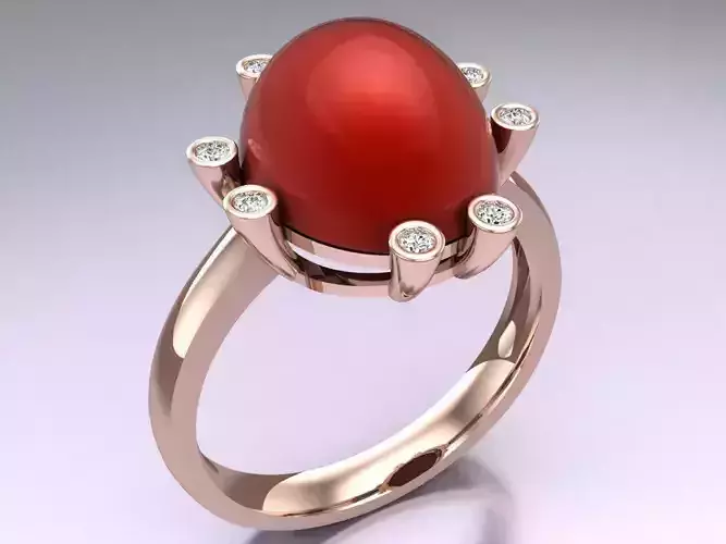 Oval stone ring - Womens  Rings - N821825