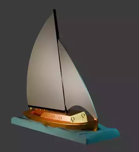 Souvenir Sailing Yacht at Sea  3D Printable FDM Model