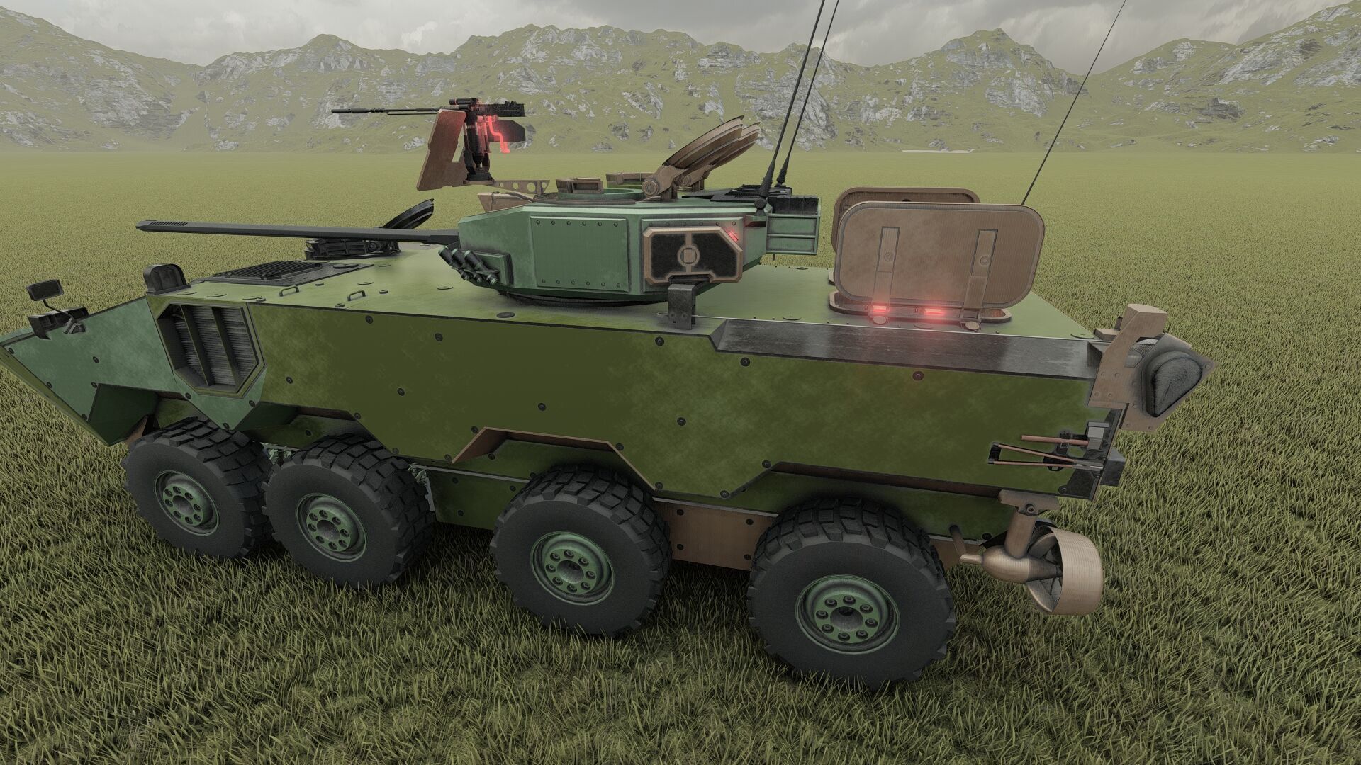 MILITARY INFANTRY VEHICLE 8X8 3D model_30