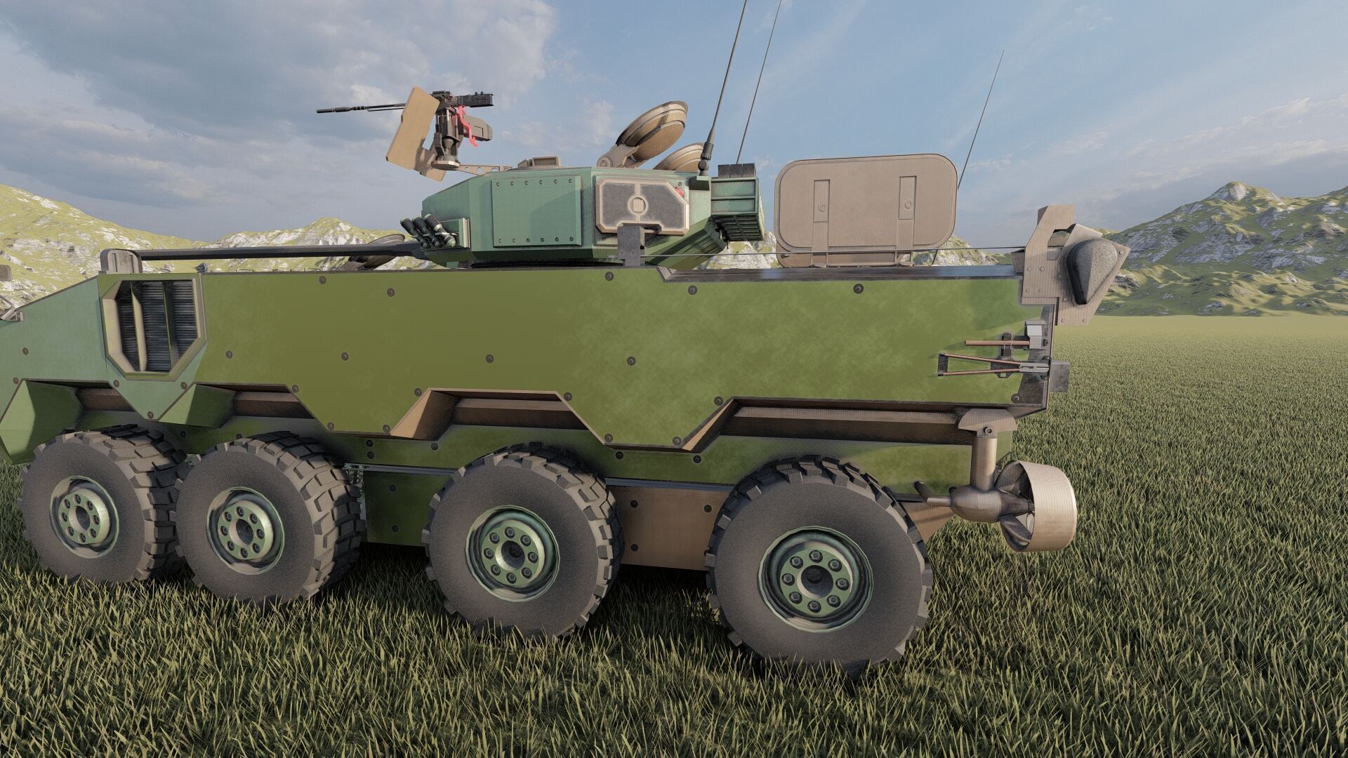 MILITARY INFANTRY VEHICLE 8X8 3D model_9