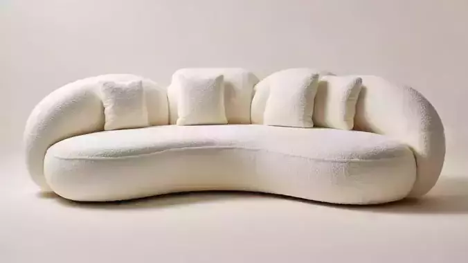 A modern curved sofa 3D model