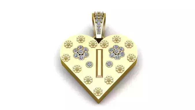 I GOLD HEART PENDANT   3D print model