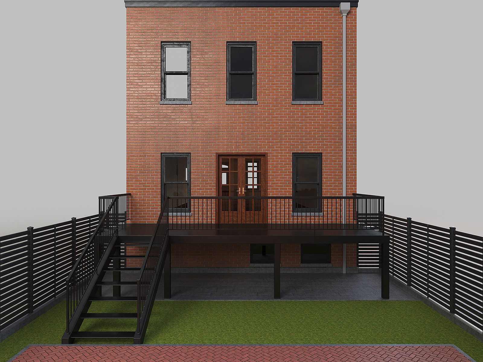 Brownstone townhouse 3D model_8