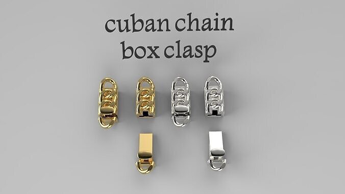  Cuban Chain Box Clasp Bracelet Lock 3D Print file 3D print model
