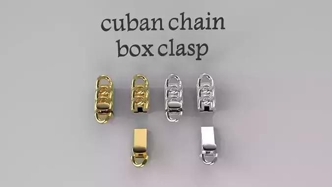  Cuban Chain Box Clasp Bracelet Lock 3D Print file 3D print model