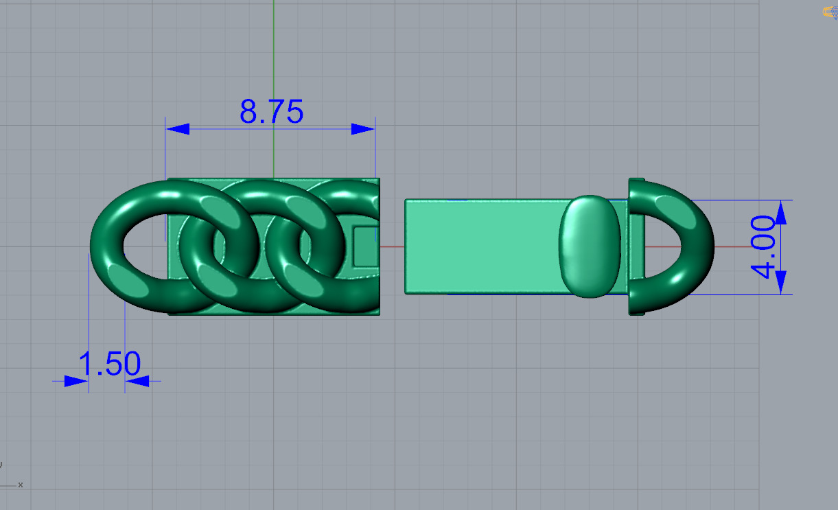 Cuban Chain Box Clasp Bracelet Lock 3D Print file 3D print model_6