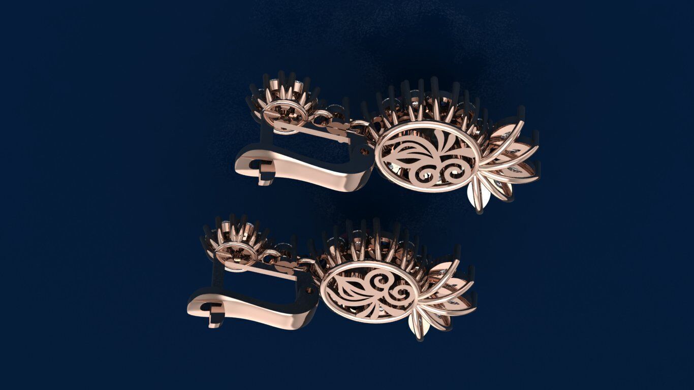 Cluster Earrings 3D print model_18